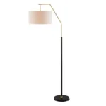 Saiga Floor Lamp — Sleek Iron Frame with Fabric Drum Shade - Image 9