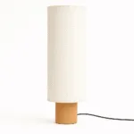 Svetlina Floor Lamp Sculptural Wood Base & Fabric Shade - Image 3
