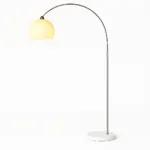 Bernie Floor Lamp — Mid-Century Arc with Dome Glass Shade & Marble Base - Image 2