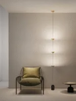 Keilana Floor‑to‑Ceiling Lamp — Conical Shades with Marble Counterweight - Image 8