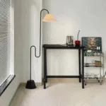 Malti Floor Lamp — Curved Silhouette with Cloth Shade & LED - Image 10