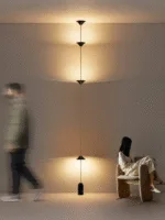 Keilana Floor‑to‑Ceiling Lamp — Conical Shades with Marble Counterweight - Image 6