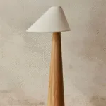 Holza Floor Lamp — Sculptural Wood Base with Textured Shade - Image 6