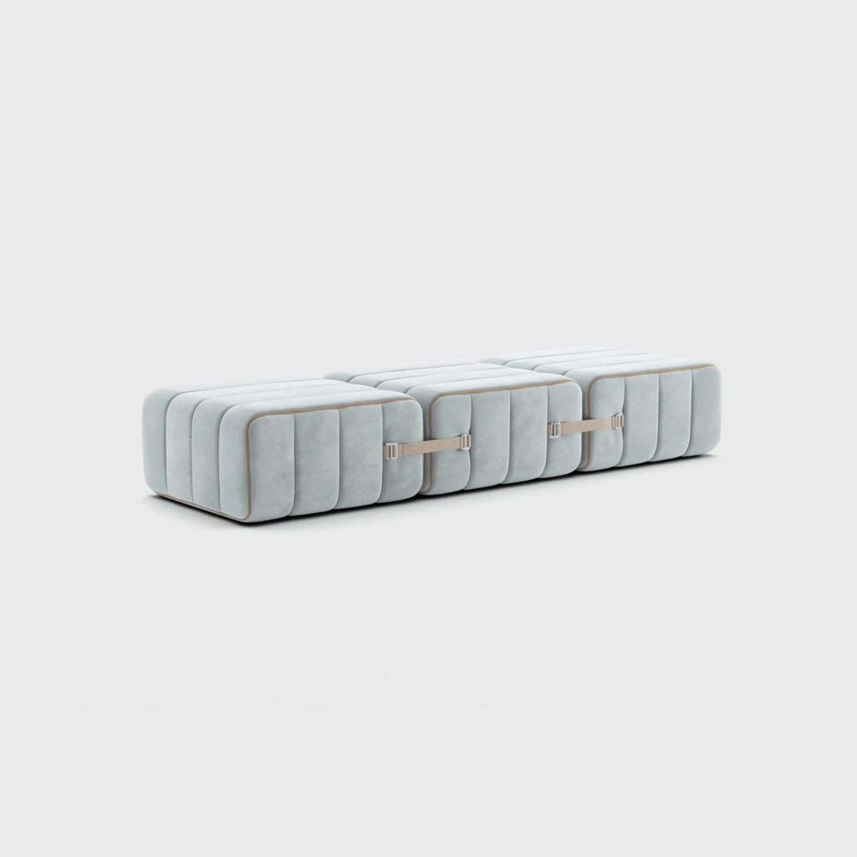 Curt 3-Module Modular Seating — “Barcelona” Velvet Fabric Trio - Image 2