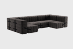 Curt Set 15 Modular Lounge — “Jet” Fabric Large Landscape Sofa - Image 8