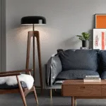 Acer Floor Lamp — Wood Tripod Base with Sleek Acrylic Shade - Image 5