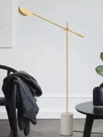 Lorvex Floor Lamp — Adjustable Arm with Terrazzo Base & LED Disc Shade - Image 4