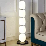 Beaded Floor Lamp — Hand‑Blown Glass Bead Shades with Marble Base