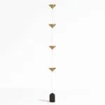 Keilana Floor‑to‑Ceiling Lamp — Conical Shades with Marble Counterweight - Image 3
