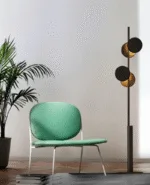 Evolis Floor Lamp — Sculptural Iron Frame with Offset Circular Shades - Image 5