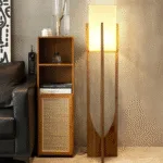 Zenic Floor Lamp — Organic Wood Frame with Fabric Shade - Image 5