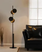 Evolis Floor Lamp — Sculptural Iron Frame with Offset Circular Shades - Image 6
