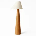 Holza Floor Lamp — Sculptural Wood Base with Textured Shade - Image 4