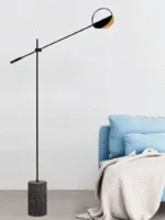Lorvex Floor Lamp — Adjustable Arm with Terrazzo Base & LED Disc Shade - Image 6