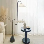 Malti Floor Lamp — Curved Silhouette with Cloth Shade & LED - Image 4