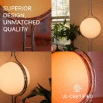 Zuru Floor‑to‑Ceiling Lamp — Sculptural Acrylic Orb & Metal Rod Design - Image 5