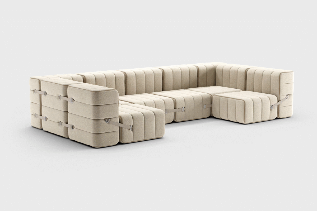 Curt Set 15 Modular Lounge — “Jet” Fabric Large Landscape Sofa - Image 5