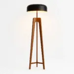 Acer Floor Lamp — Wood Tripod Base with Sleek Acrylic Shade - Image 2