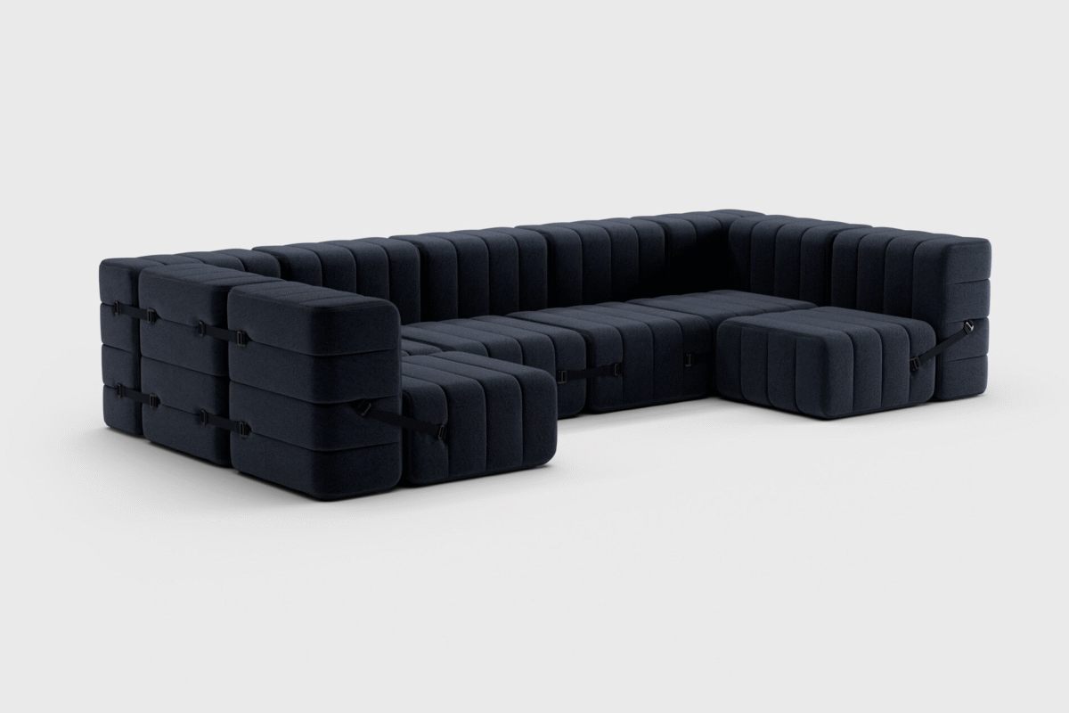 Curt Set 15 Modular Lounge — “Jet” Fabric Large Landscape Sofa - Image 7