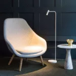 Mairis Floor Lamp — Slim Curved LED Task Light in Steel & Aluminum - Image 4