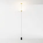 Keilana Floor‑to‑Ceiling Lamp — Conical Shades with Marble Counterweight