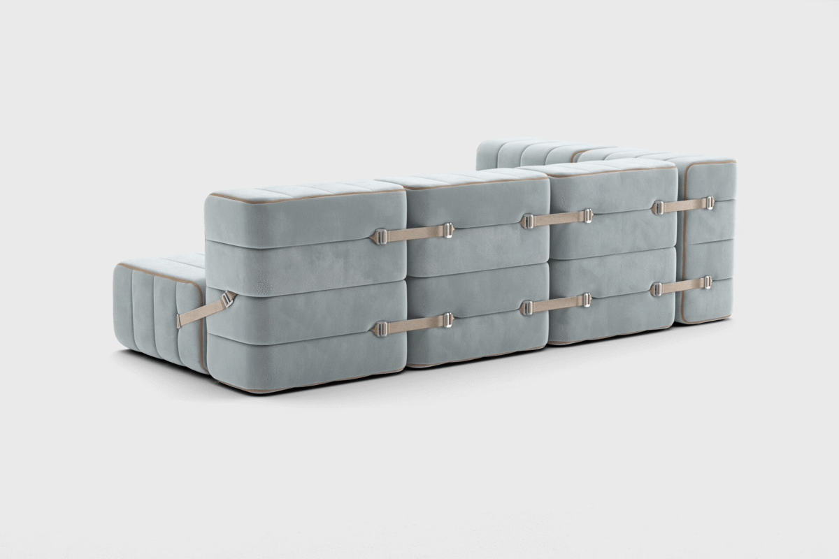 Curt Set 9 Modular Sofa — “Barcelona” Velvet 9-Module Family Lounge - Image 3
