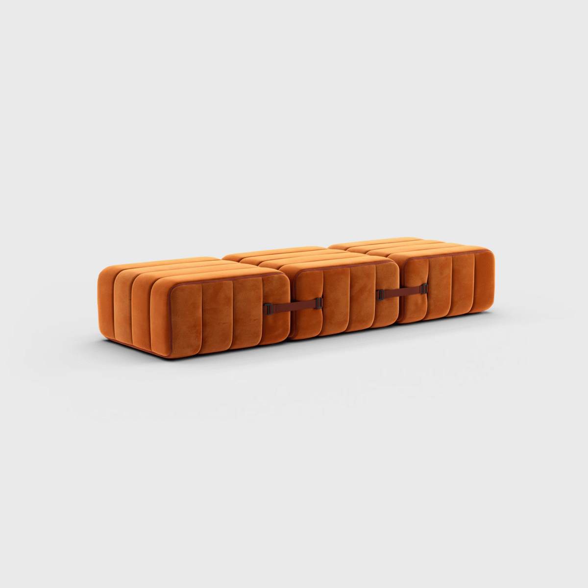Curt 3-Module Modular Seating — “Barcelona” Velvet Fabric Trio - Image 1