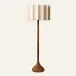 Zasta Floor Lamp — Solid Wood Base with Pleated Cloth Shade - Image 5
