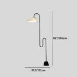 Malti Floor Lamp — Curved Silhouette with Cloth Shade & LED - Image 20