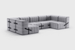 Curt Set 15 Modular Lounge — “Jet” Fabric Large Landscape Sofa