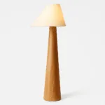 Holza Floor Lamp — Sculptural Wood Base with Textured Shade - Image 3