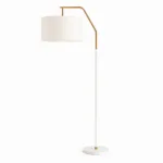 Saiga Floor Lamp — Sleek Iron Frame with Fabric Drum Shade - Image 3