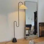 Malti Floor Lamp — Curved Silhouette with Cloth Shade & LED - Image 17