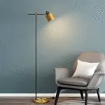 Valke Floor Lamp - Adjustable Rotary Shade on Sleek Iron Frame - Image 2