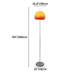 Canton Floor Lamp — Dome Glass Shade & Chrome LED Accent