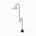 Malti Floor Lamp — Curved Silhouette with Cloth Shade & LED - Image 3