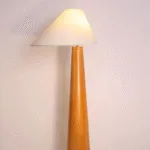 Holza Floor Lamp — Sculptural Wood Base with Textured Shade - Image 2
