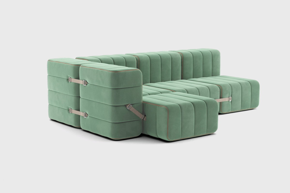 Curt Set 9 Modular Sofa — “Barcelona” Velvet 9-Module Family Lounge - Image 9