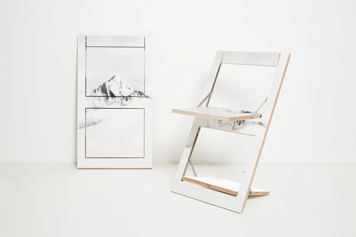 Fläpps Folding Chair — “Vallunaraju” Birch Plywood Art Print - Image 1