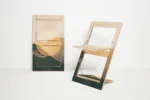 Fläpps Folding Chair — “Alps” Mountain Art & Birch Wood Frame